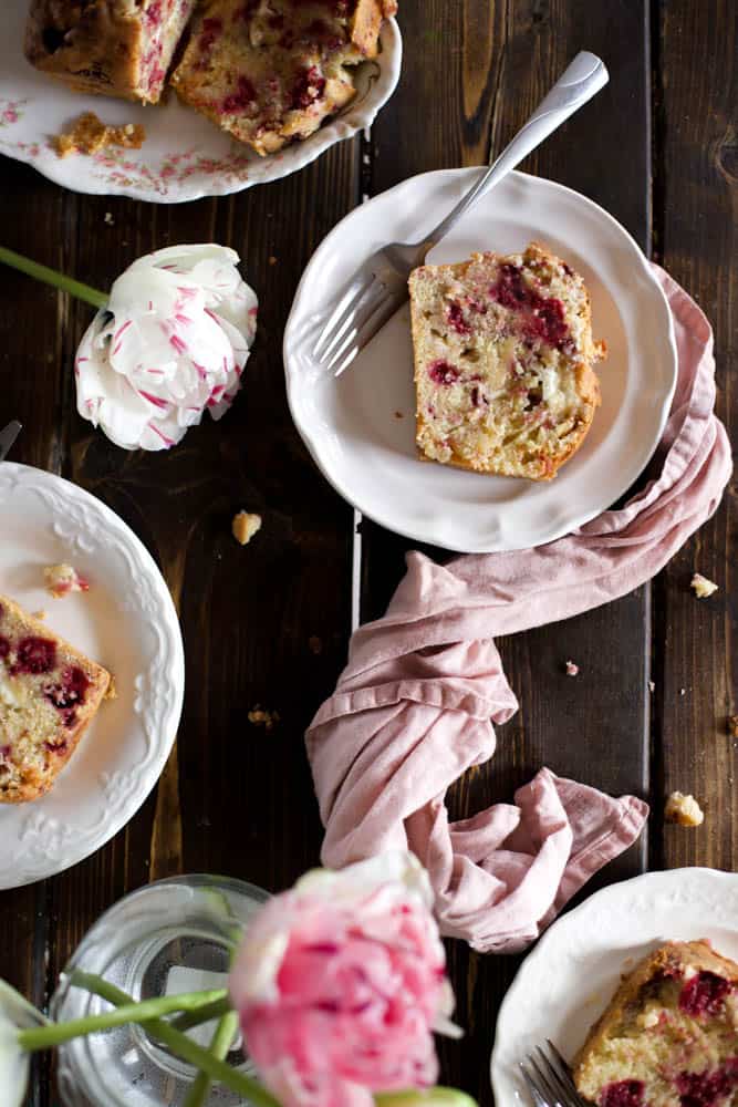raspberry and white chocolate loaf cake